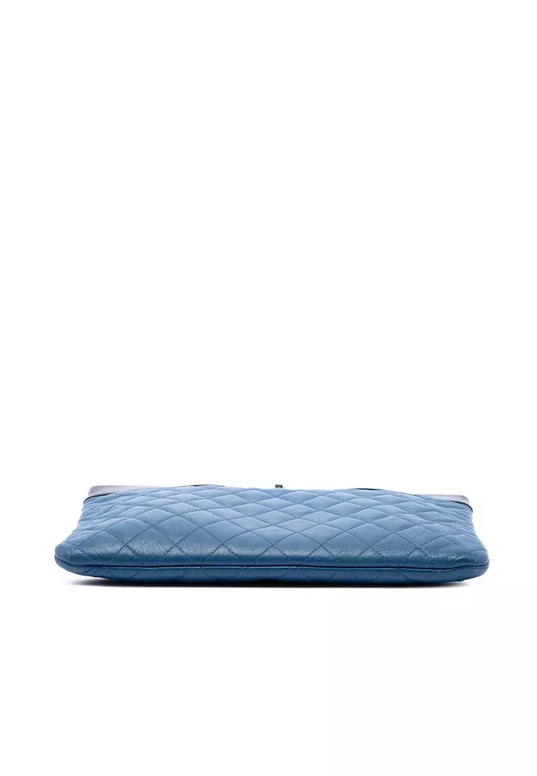 Pre-Loved Chanel Medium Bicolor Quilted Sheepskin Mademoiselle O Case Clutch