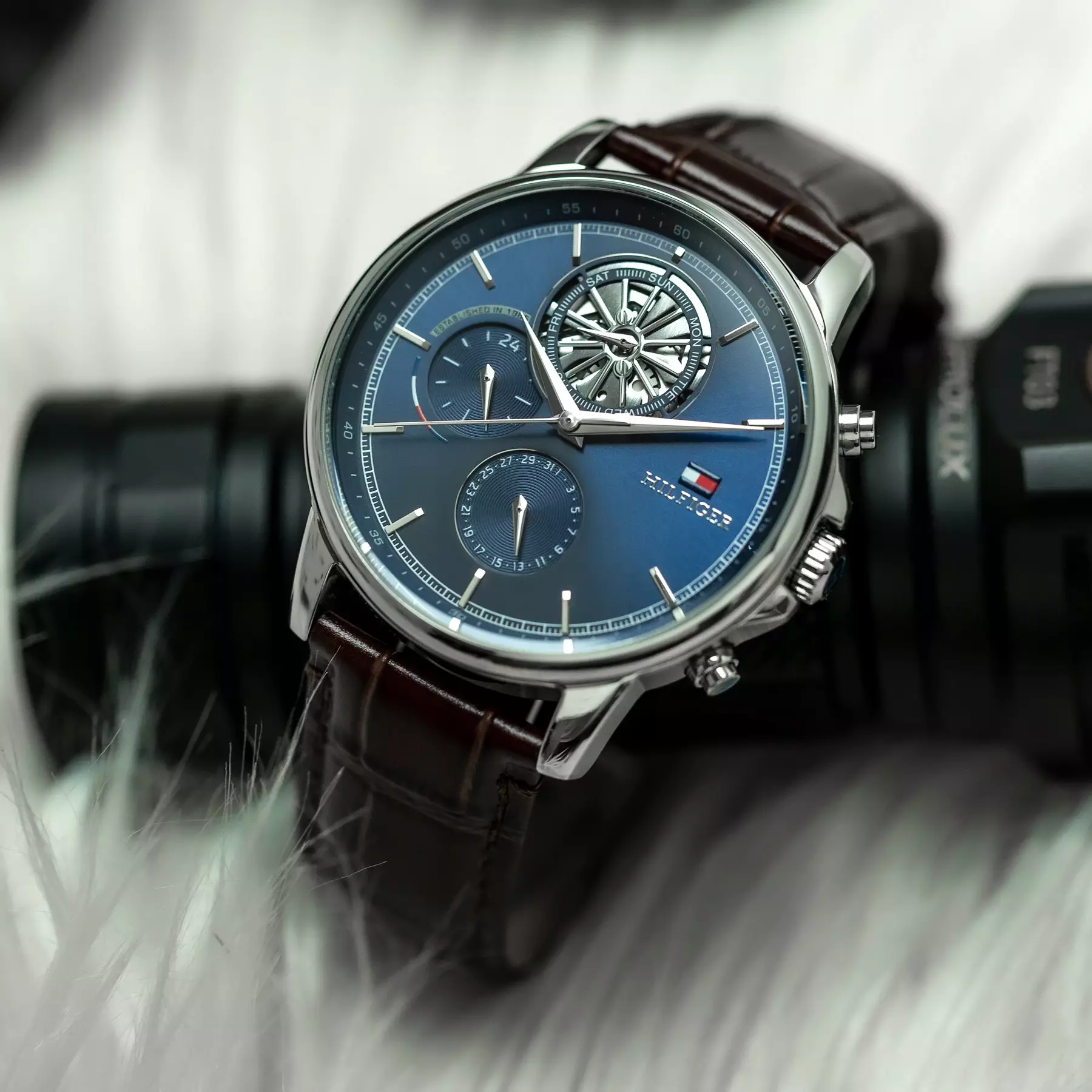 Tommy Hilfiger Stewart Blue Dial Leather Strap