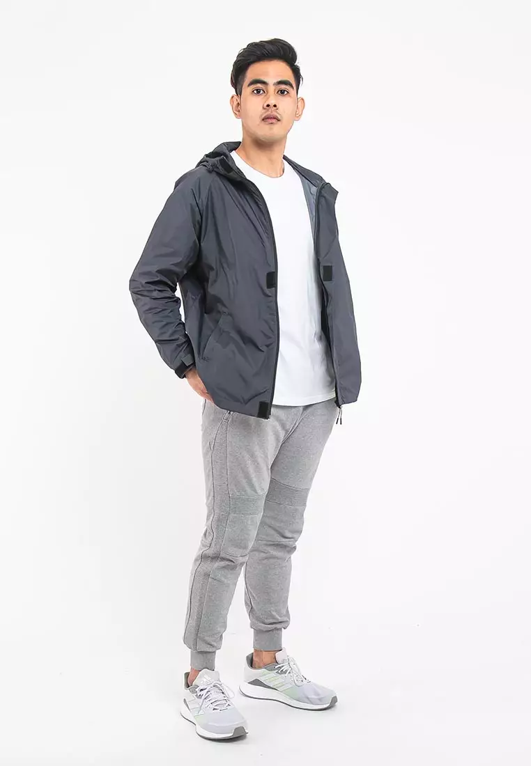 Forest Premium Windbreaker Men Jacket Reflective Jogging Running Waterproof Jacket - 30392-03DkGrey
