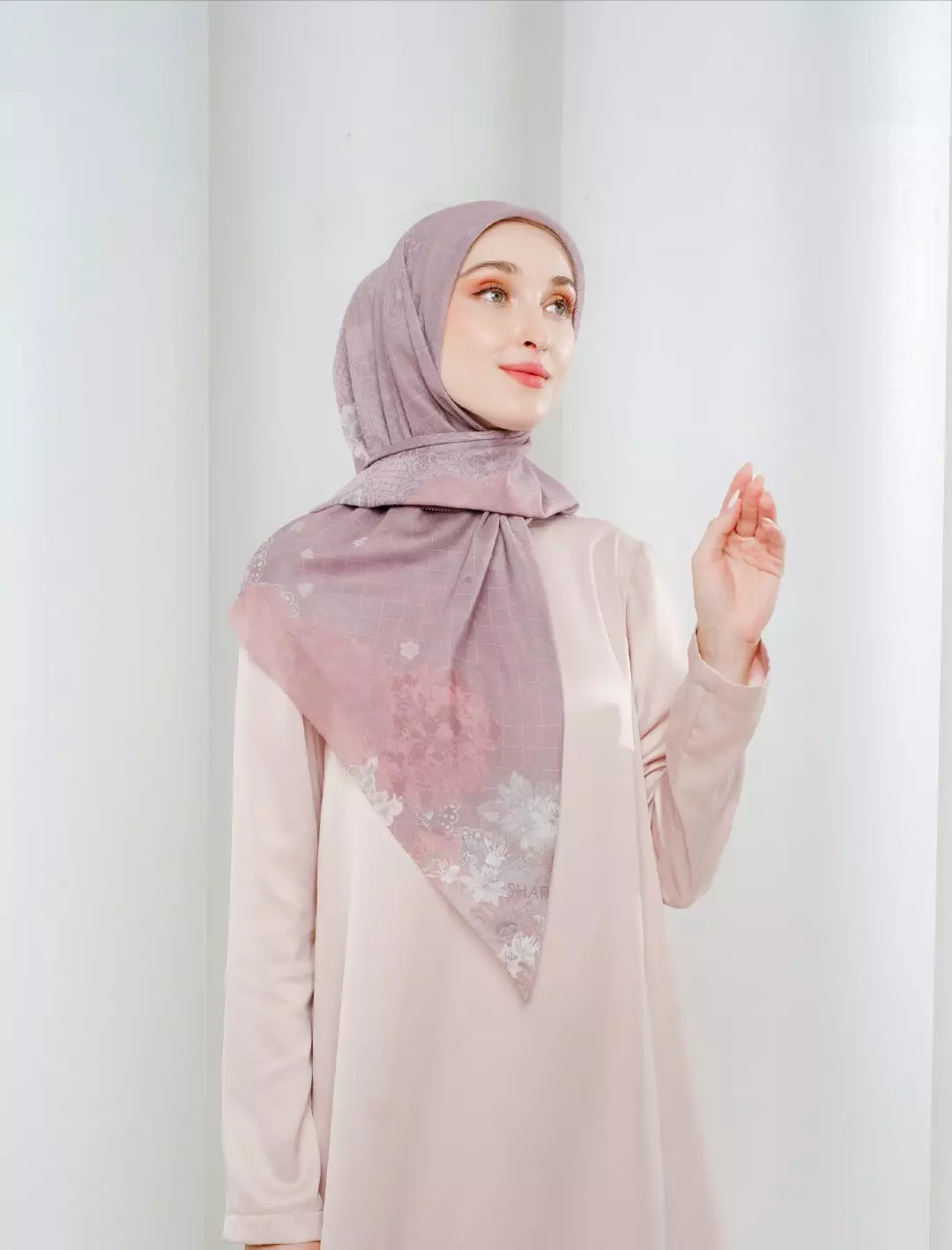 Percy Printed Scarf Copper | Hijab Kerudung Segi Empat Motif