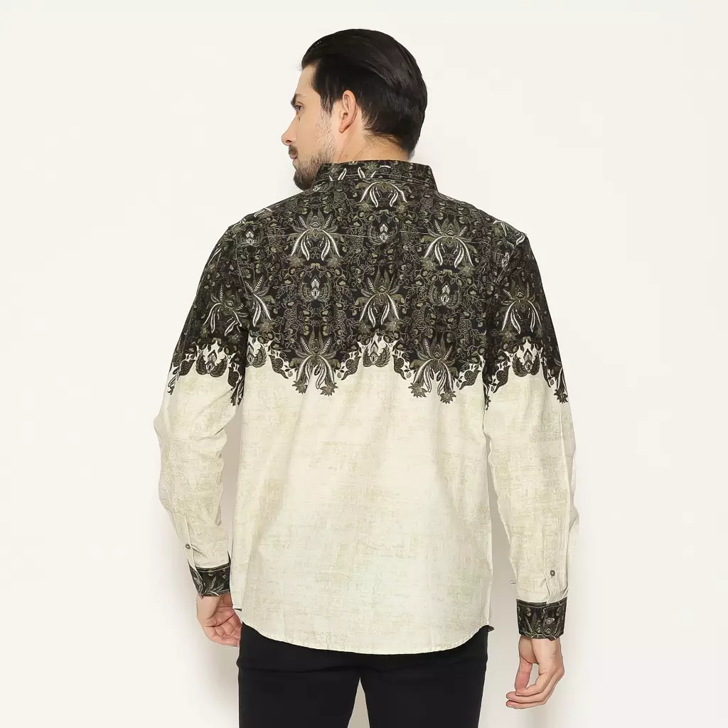 AMK Kemeja Batik Pria Lengan Panjang SHB Kawa L/S Olive