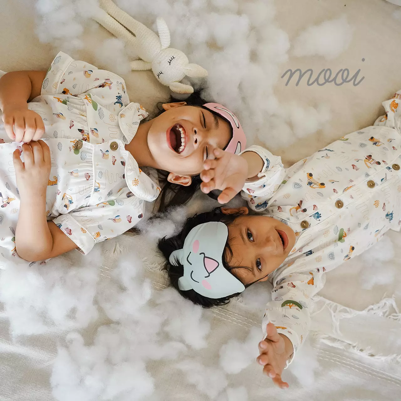 Mooi Piyama Anak Baju Tidur Anak Cheryl Short Pajamas Kids - White