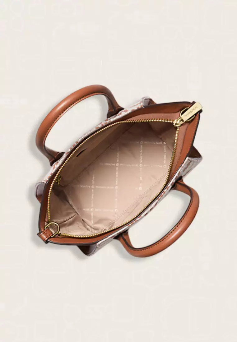 Michael Kors Avril Small Signature Logo Jacquard Satchel Luggage