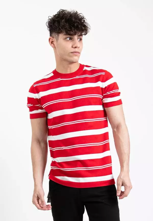Forest Fancy Knitted Round Neck T Shirts Men Sweater Men Knitwear - 621349-51Red