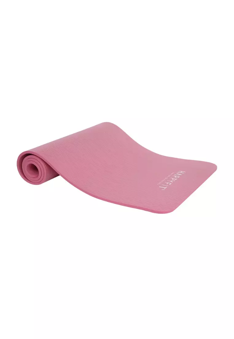 HAPPYFIT Yoga Mat Pastel NBR 10mm Free Bag Soft Pink
