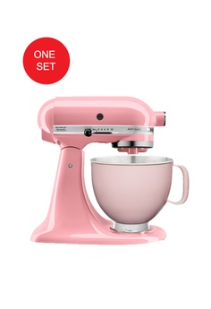 KitchenAid KitchenAid 4.8公升 Artisan 抬頭式廚師機 - 石榴粉紅 + 4.8公升不鏽鋼攪拌碗 (帶手柄) - 霧玫瑰 (套裝)