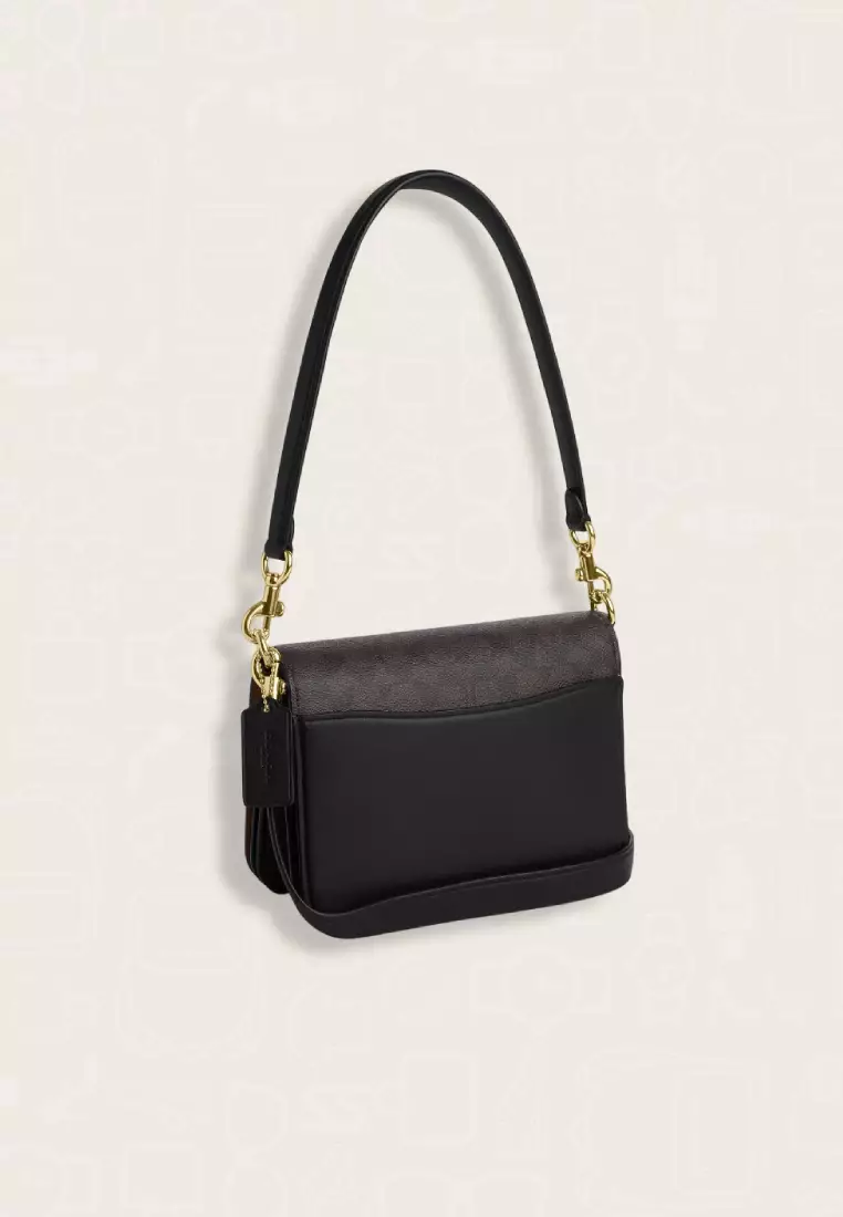 Coach Quinn Bag In Signature Canvas Walnut Black