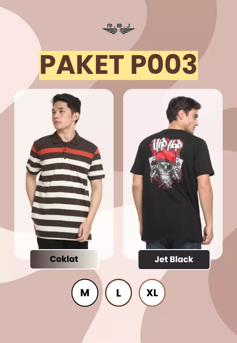 Buy 1 Get 1 Polo Shirt + T-Shirt Pria