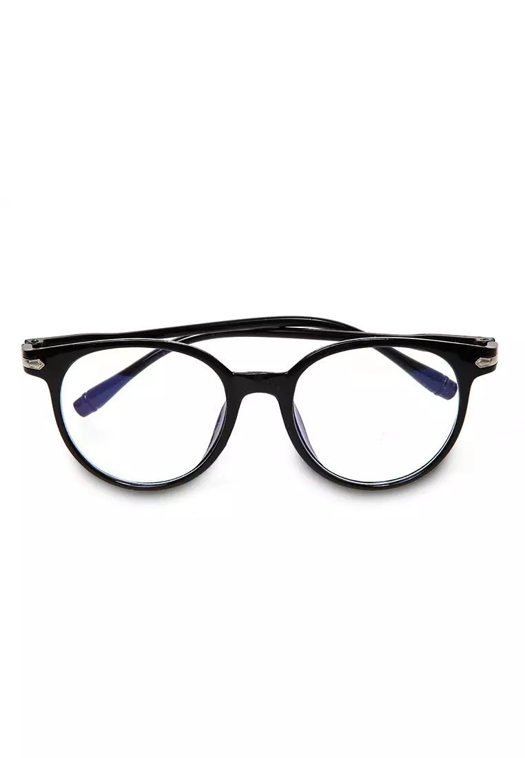 Kacamata Wanita Motif Polos Transparan Premium Quality - Black