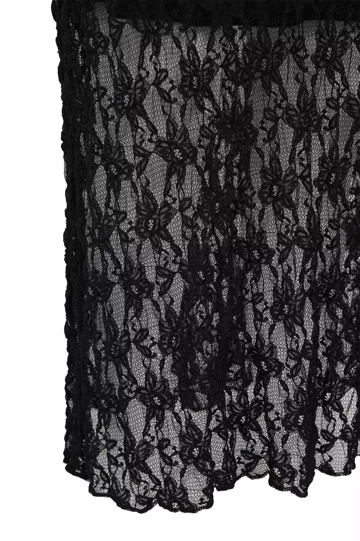 Lace A-Line Mini Lined Plus Size Skirt