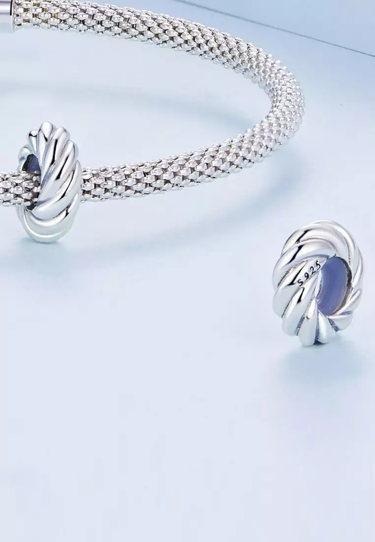 Solid Silver Twisted Bun Charm