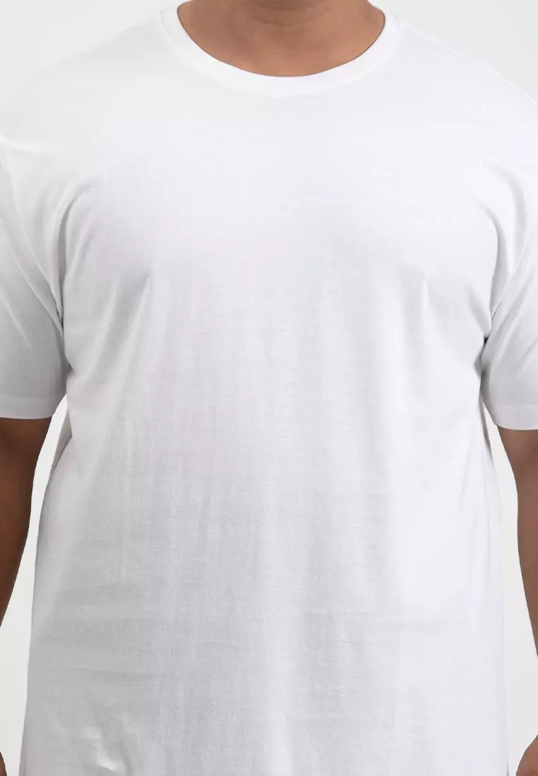 Forest Plus Size T Shirt Men 100% Cotton Soft Unisex Round Neck Big Size Plain Tee | PL23585-02White