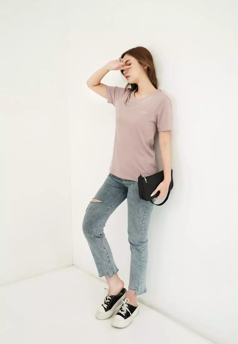 Kale Alice Dusty Lilac / Kaos Lengan Pendek Wanita Premium