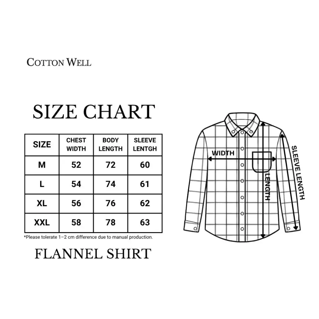 Cotton Well Flannel Shirt Monochrome