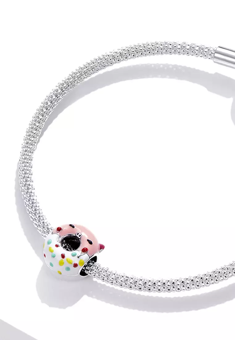 Solid 925 Sterling Silver Friendly Guinea Pig Cake Pandora Inspired Charm