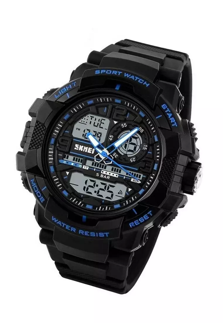 Jam Tangan Kasual Analog Digital Pria Waterproof Strap Tali Material Silicone HO70 ORIGINAL