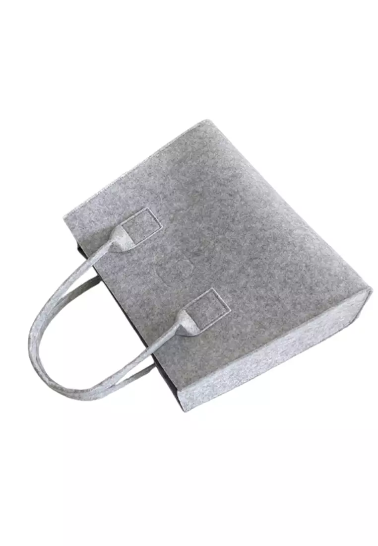 Tas Jinjing Wanita Minimalis Felt Handbag Large Compartment ORIGINAL - Gray