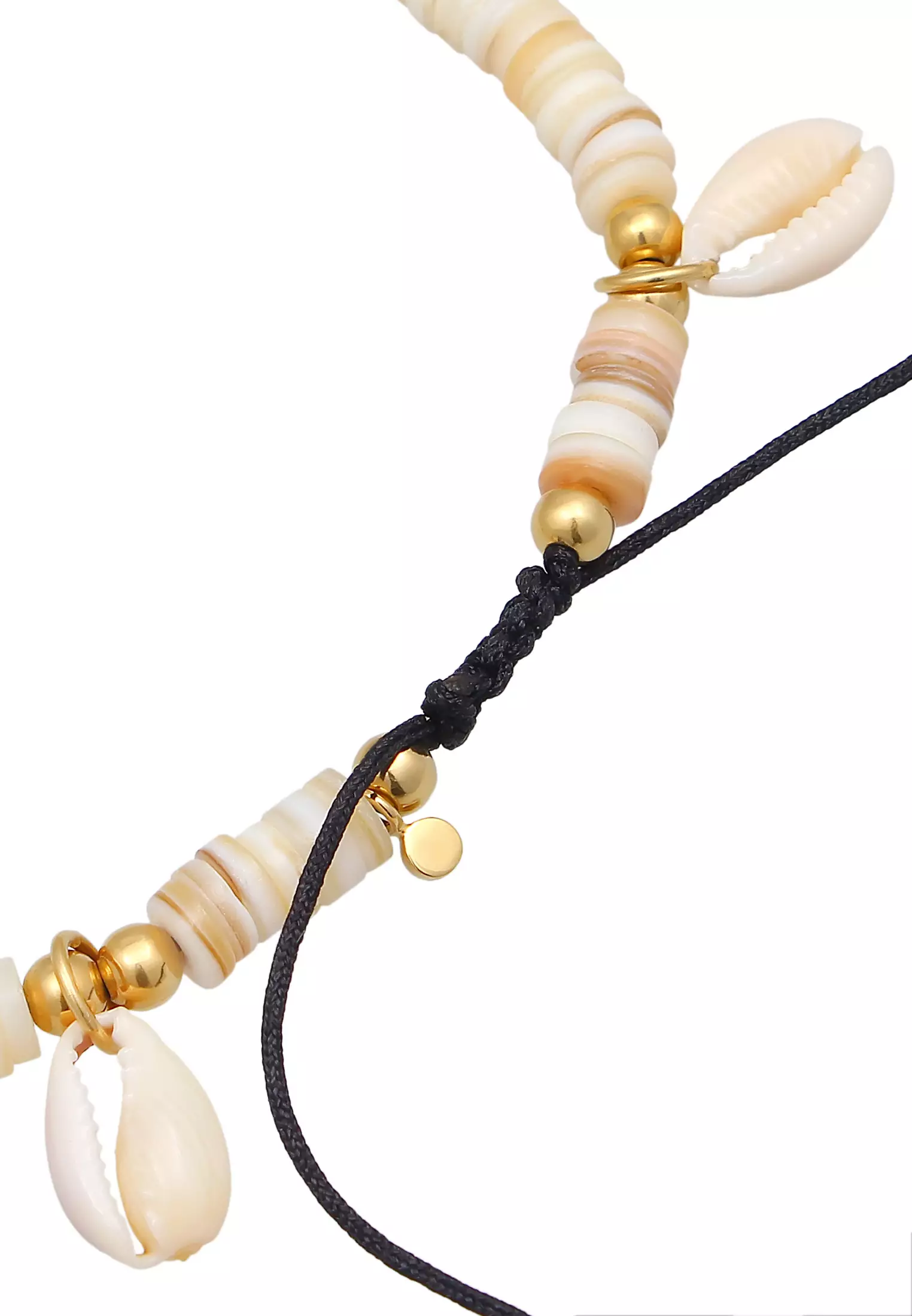 Anklet Surfer Style Kauri Shells Gold Plated