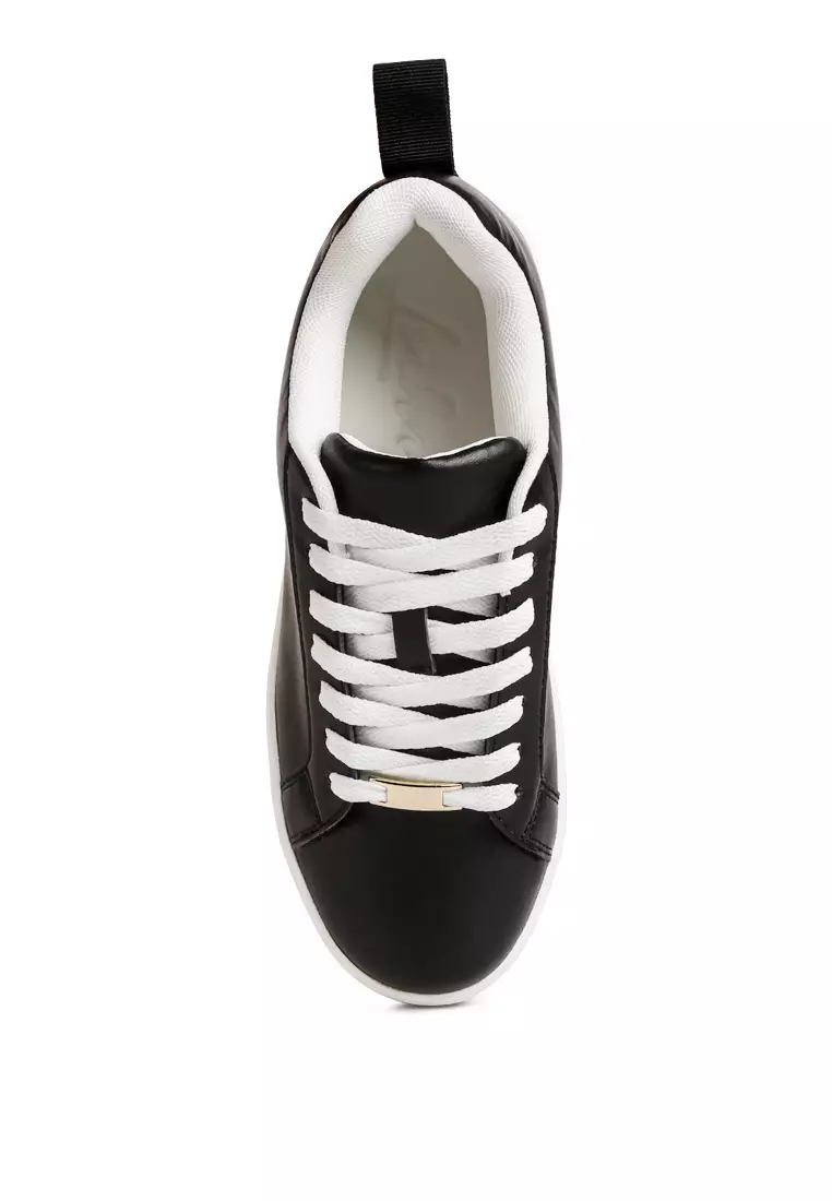 London Rag Black Faux Leather Sneakers 2024 | Buy London Rag Online ...