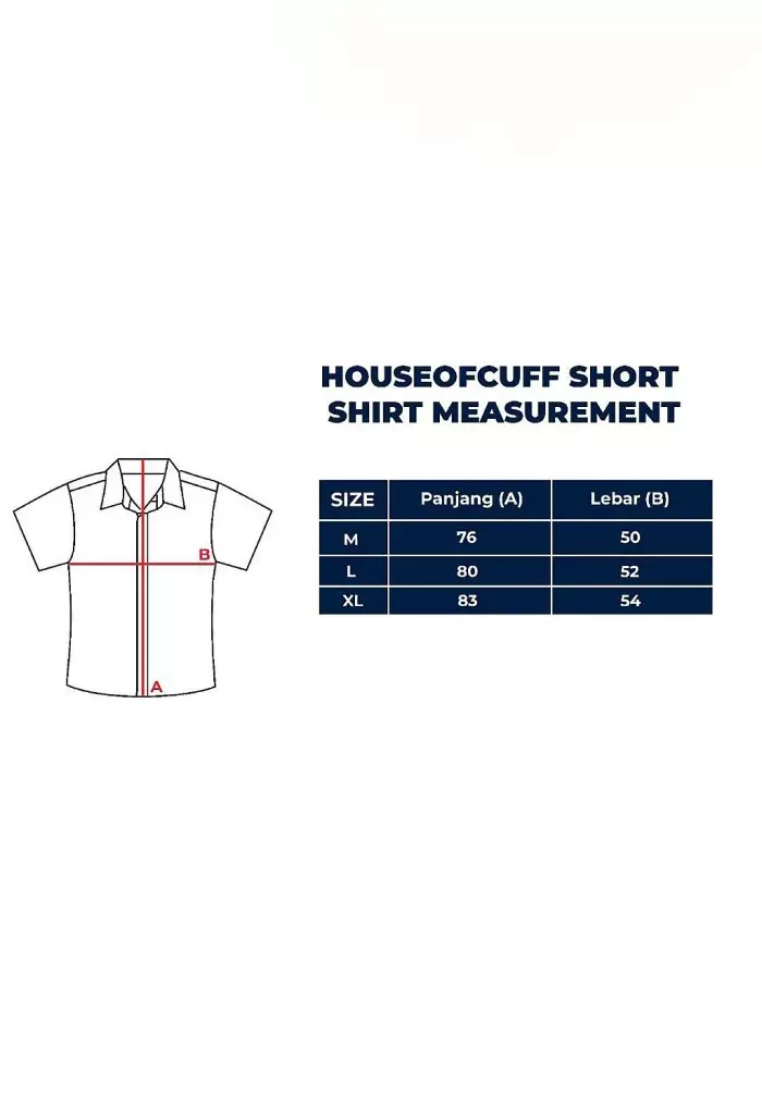 Houseofcuff Baju Koko Kemeja Lengan Pendek Pria Biru Navy