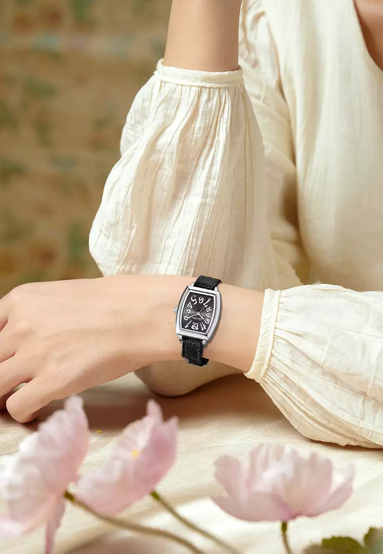 Jam Tangan Wanita Simple Original Korea Tali Kulit Anti Air Jam Tangan Cewek black