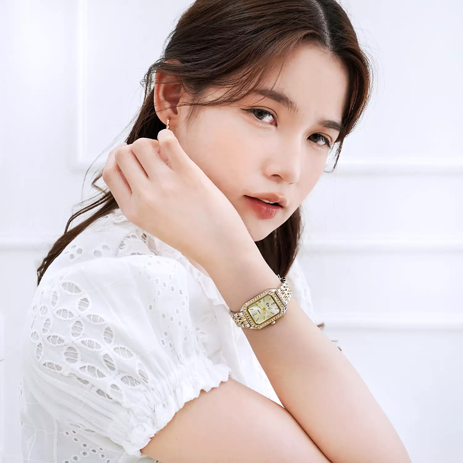 Enji Habin Jam Tangan Wanita Warna Silver Gold