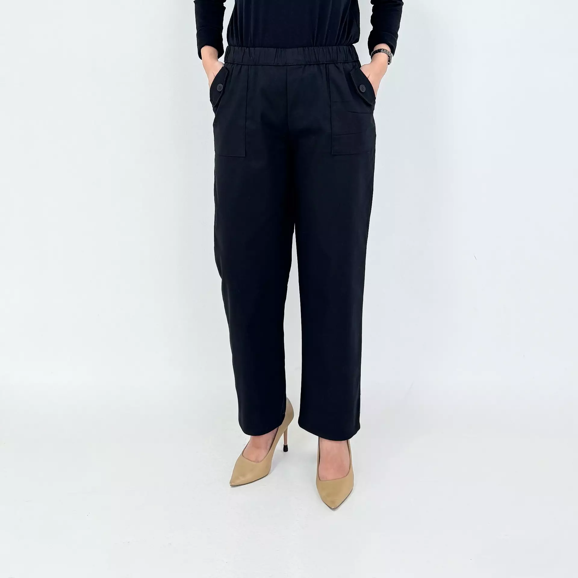 Emy Basic Korean Pants - Celana Panjang Wanita Polos HITAM