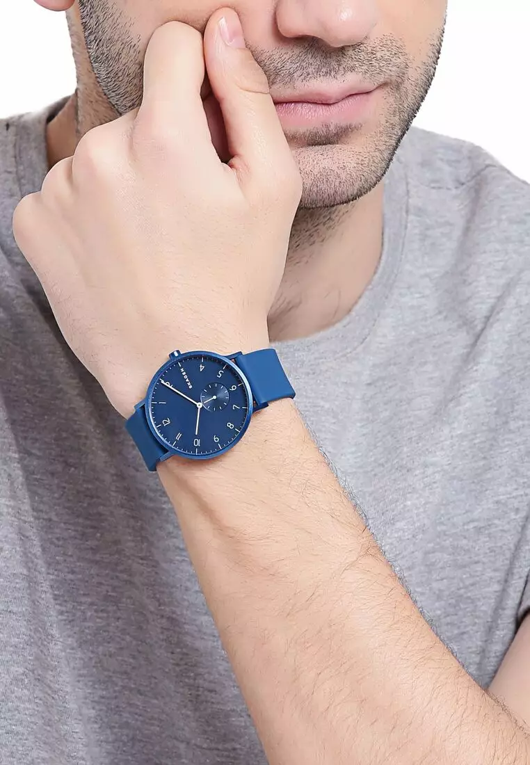 41mm Watch Aaren Blue Leather Watch HOT Skagen Denmark Skagen