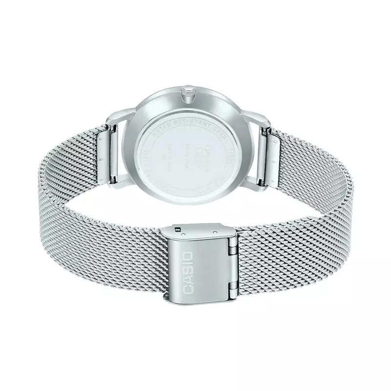 Jam Tangan Pria Casio General MTP-B300M-7AVDF Dress Men Silver Dial Mesh Strap