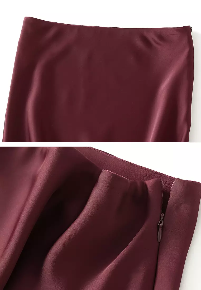 Draped Satin Fishtail Skirt‌ AF9902