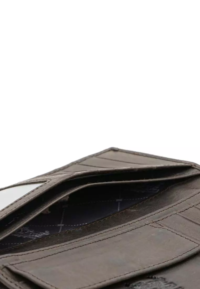 Men's Leather ID COIN Bifold Long Wallet PWB 9612