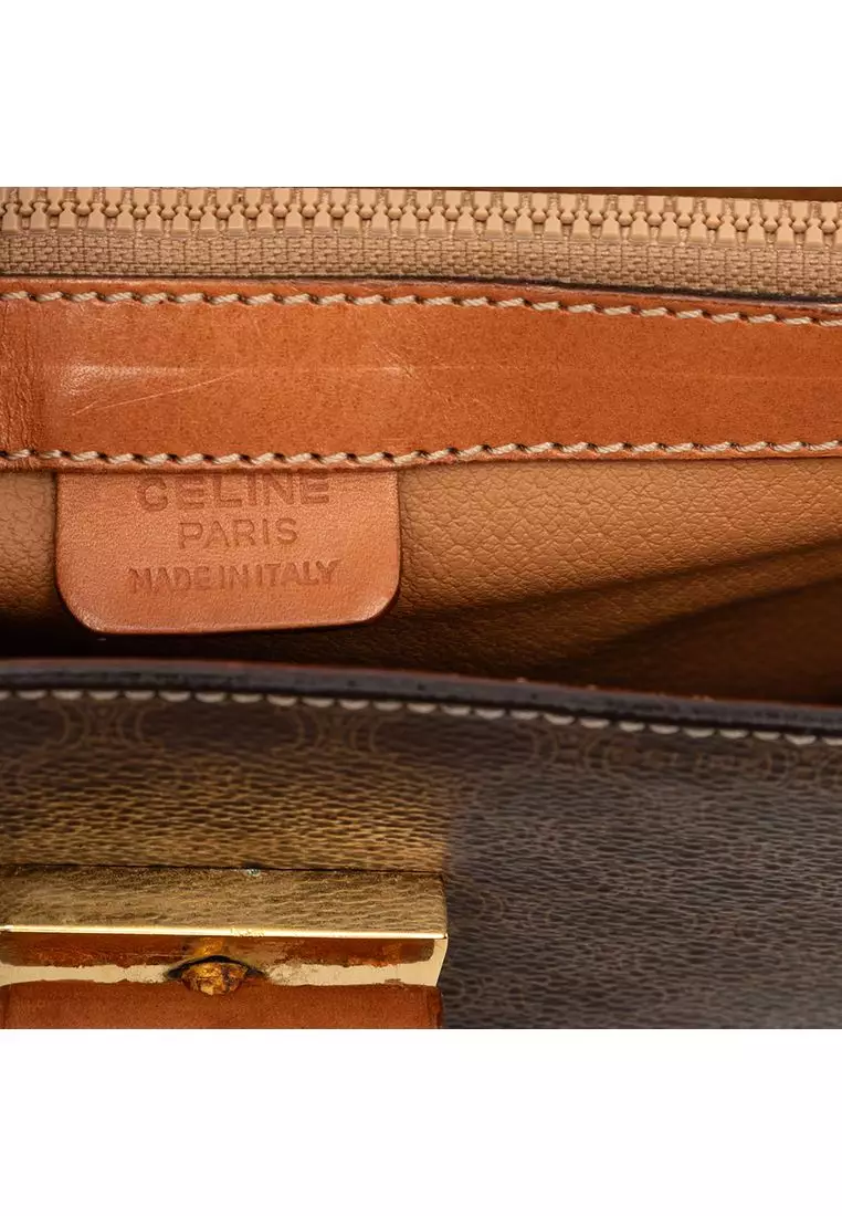 Pre-Loved Celine Macadam Coated Canvas Satchel