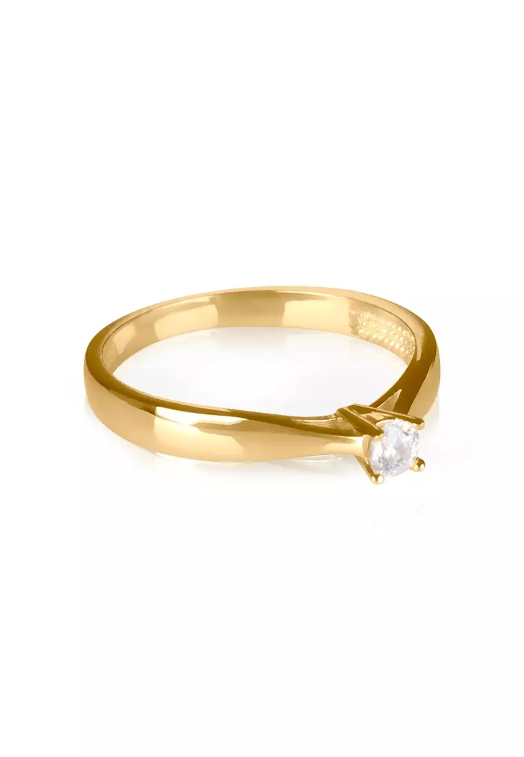 Round Cut Ring 14k Gold
