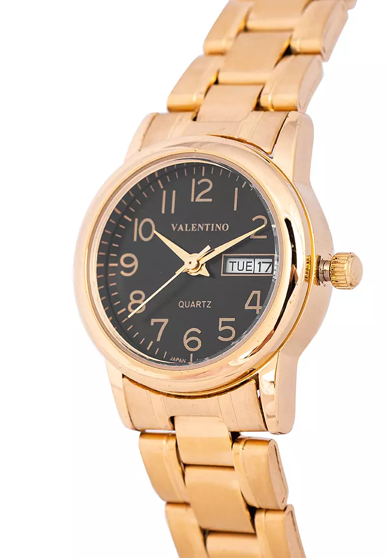Analog Watch 20122260-Gld - Black Dial