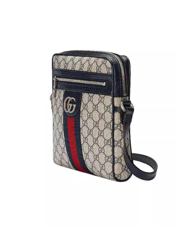 Gucci Ophidia GG Messenger Bag Leather Navy