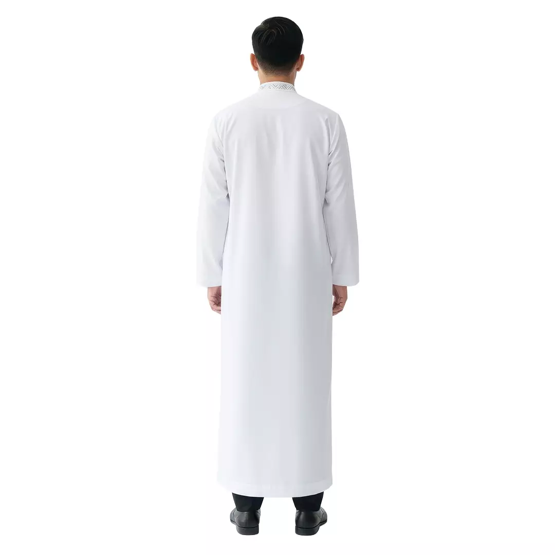 Rabbani - Jubah Koko Muslim Pria Lengan Panjang Dewasa Usqur Exclusive - Putih
