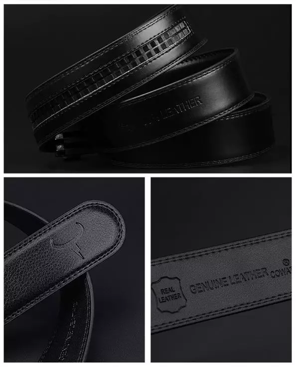 Cowather Ikat pinggang Pria Kulit Sapi Asli CZ146 - BLACK