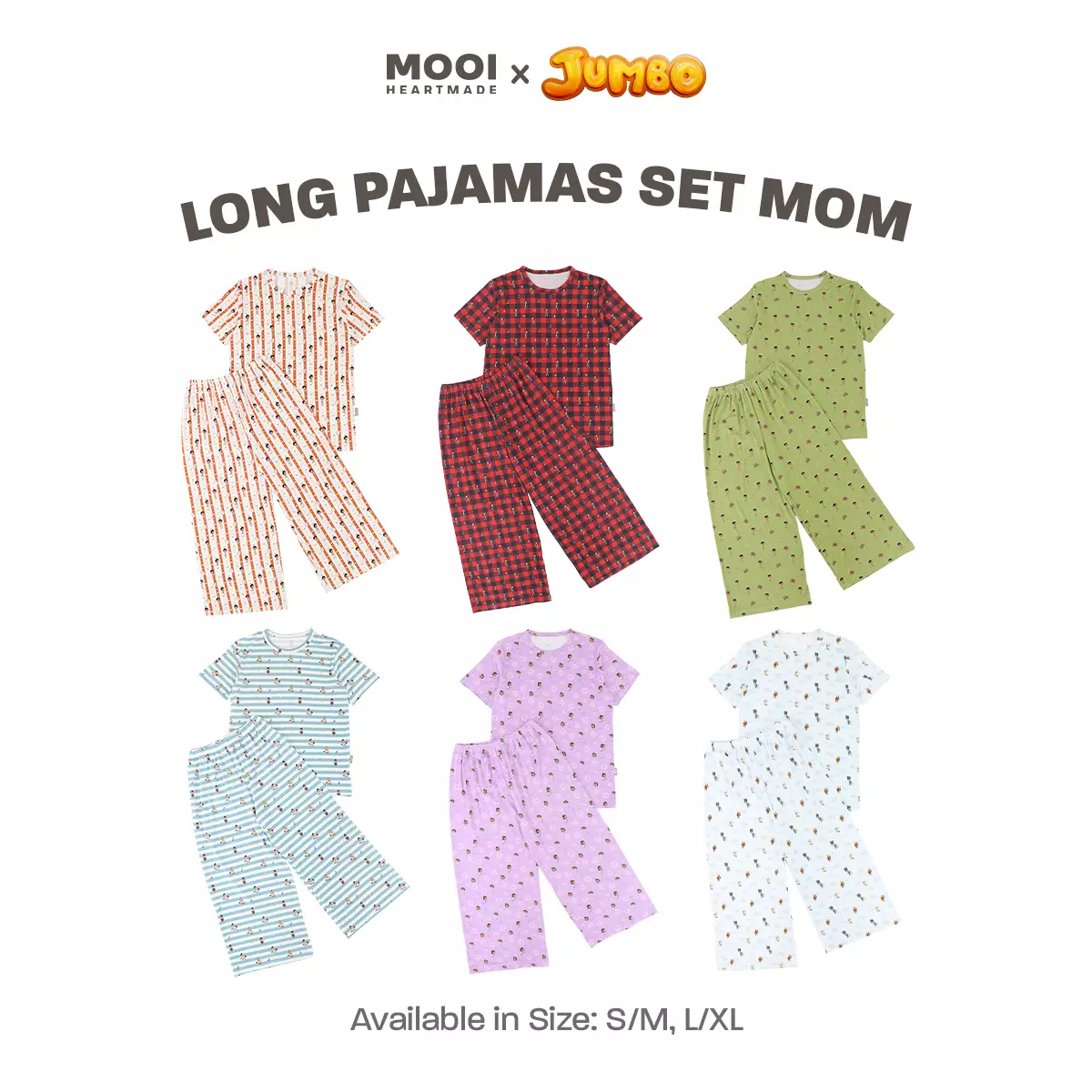 Mooi x Jumbo Piyama Dewasa Setelan Tencel Long Pajamas Adult - Mae