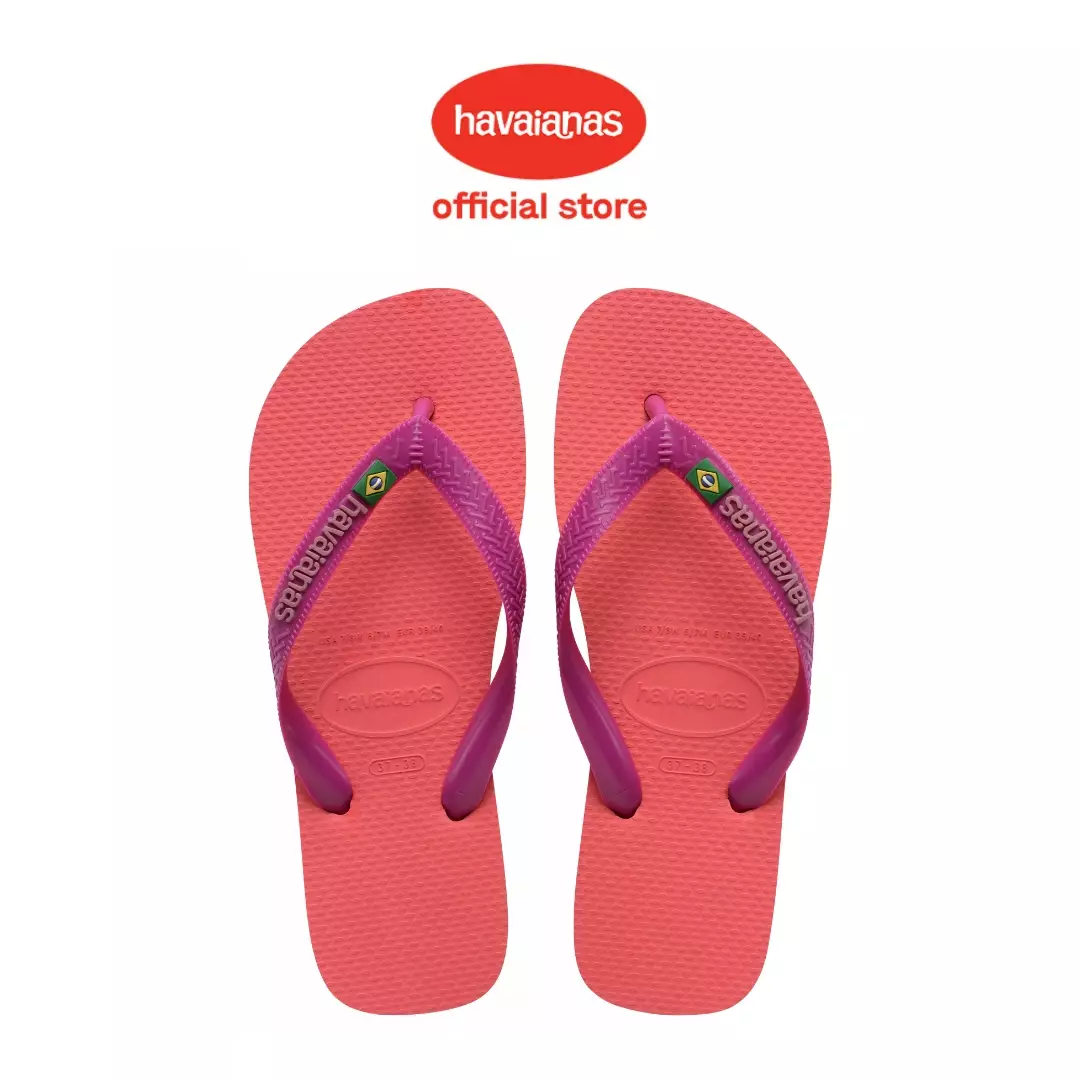[ONLINE EXCLUSIVE] Havaianas Brasil Logo Coral/Pink Sandal Wanita