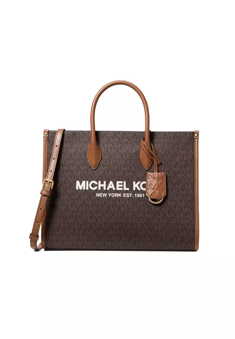 Michael Kors MKMIRELLA MD EW TOTE PVC Large Women s One Shoulder Handbag 35F2G7ZT2B BROWN