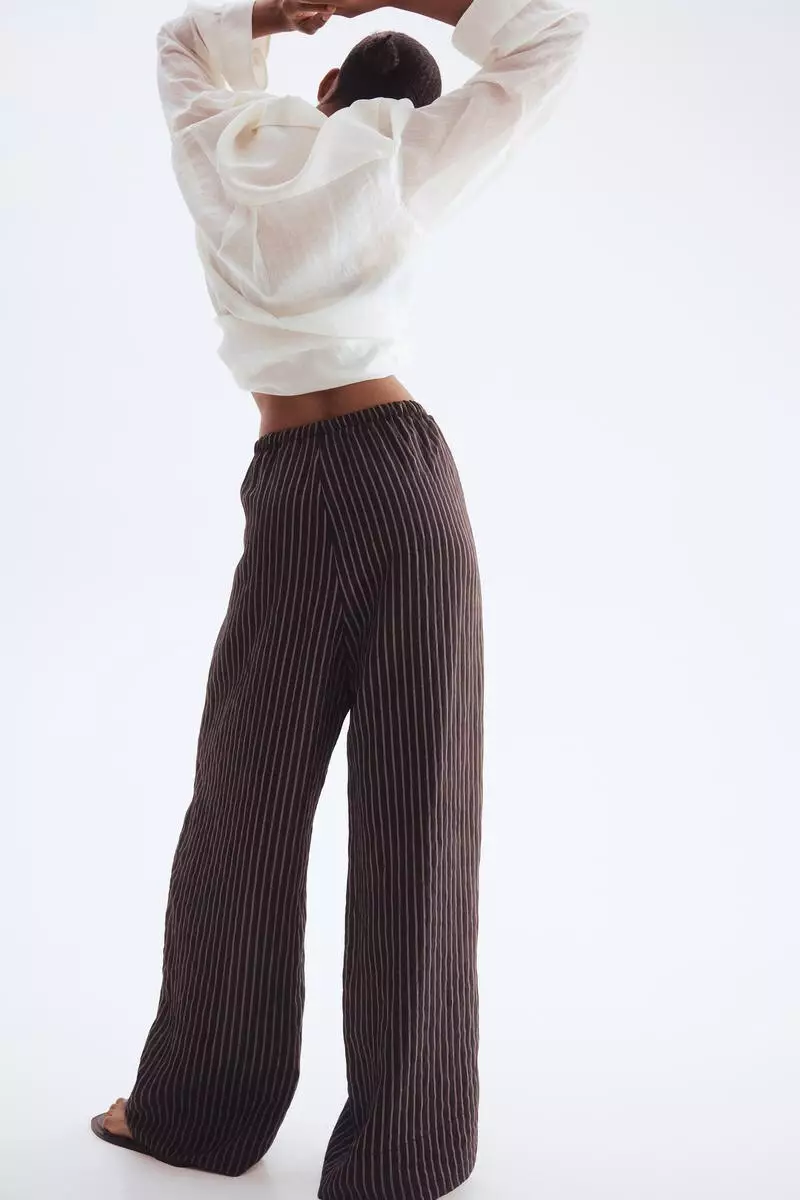 Wide drawstring trousers