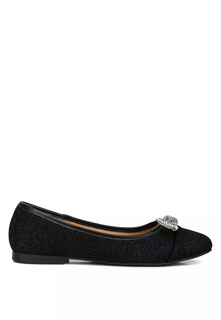 Discount on London Rag  shoes - SKU: Women Rhinestone Ballerinas In Black