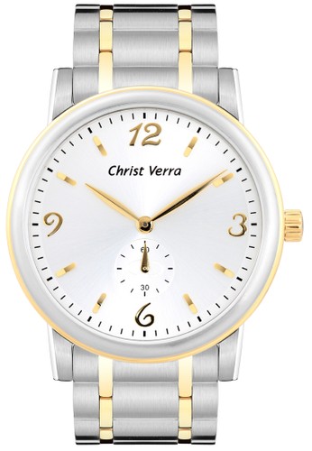 Christ Verra Fashion Men's Watch CV 2049G-13 SLV/SG White Silver Gold Stainless Steel