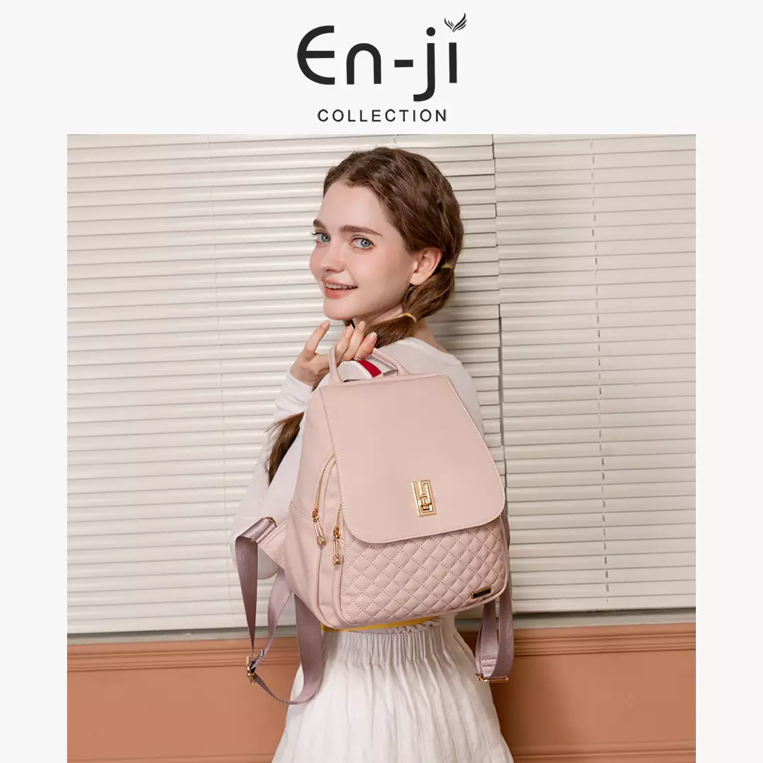 En-ji Munro Backpack Wanita Warna Cream