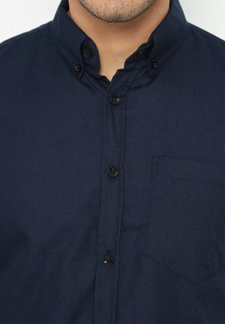 Enzy Basic Oxford Short Sleeve - Navy
