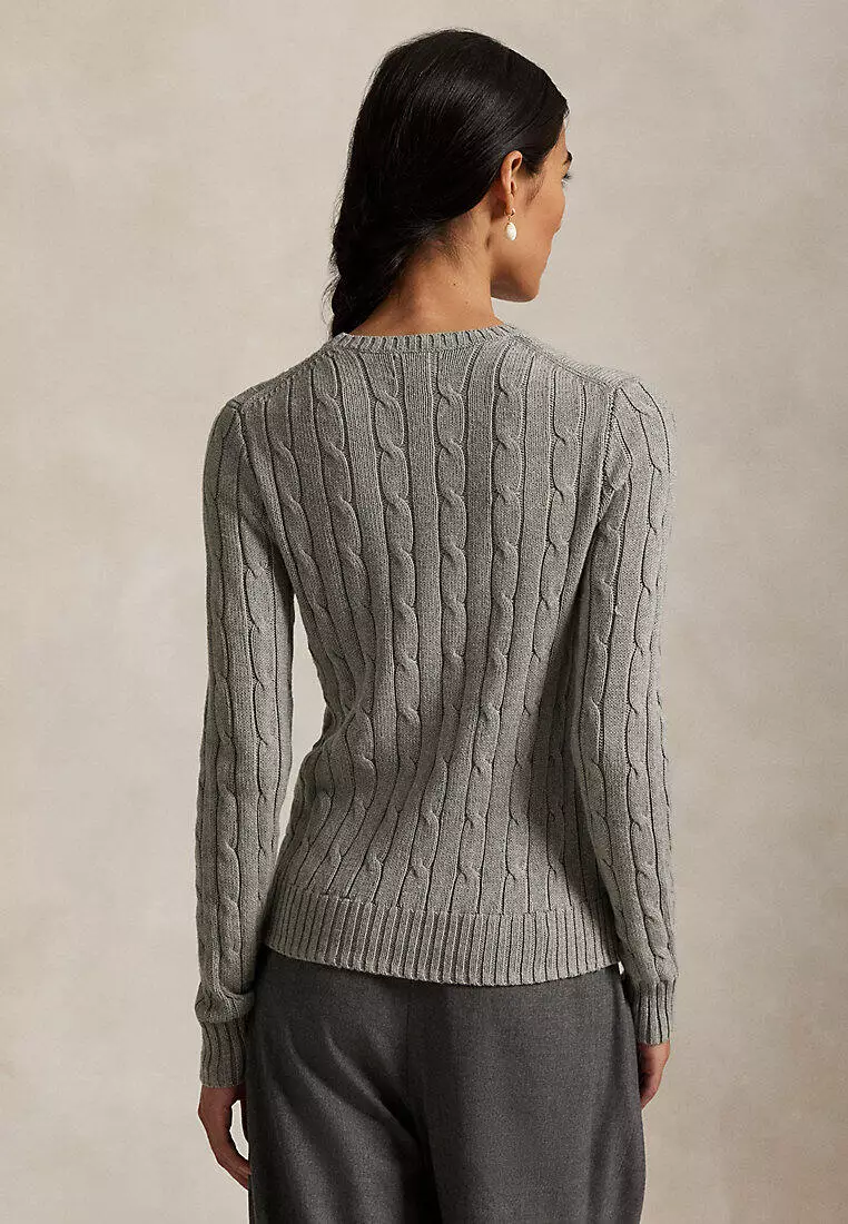 Cable-Knit Cotton Crewneck Sweater