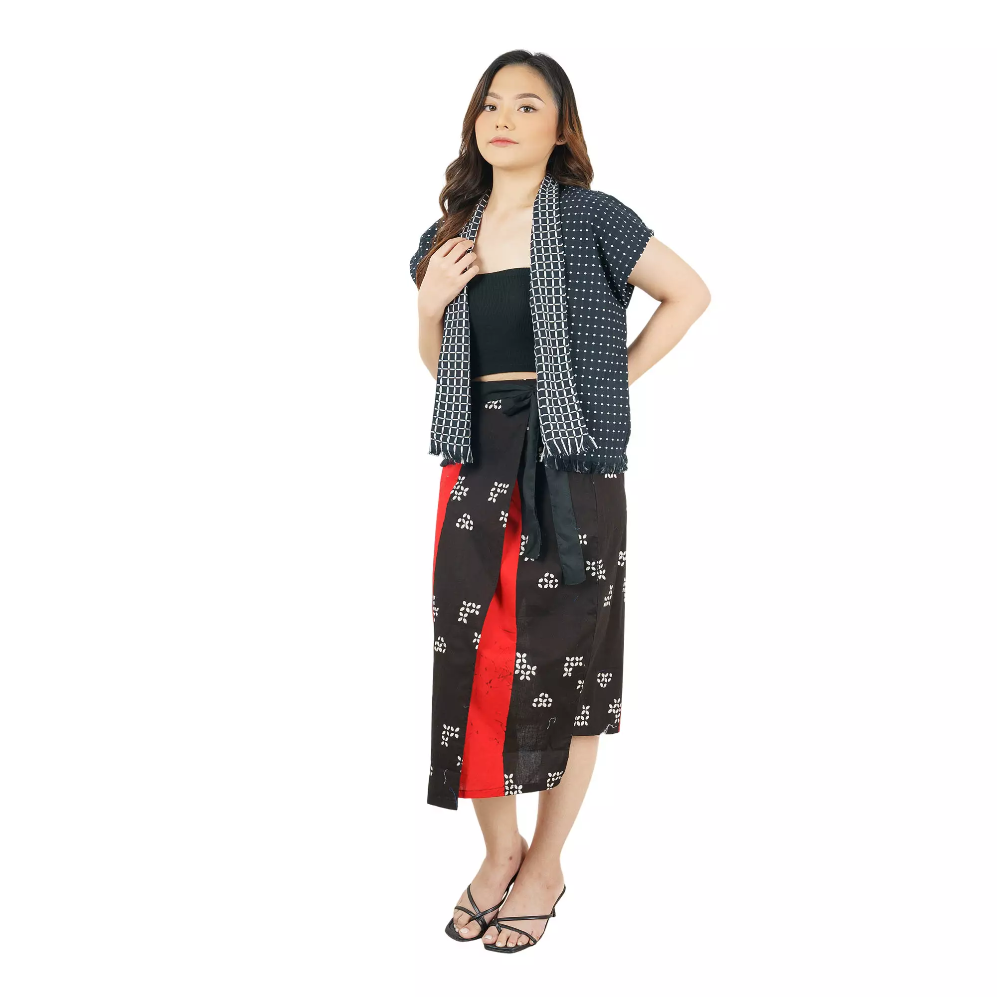 Blazer Batik Wanita - Bhatara Batik Nada - Atasan Batik Modern Lengan Pendek