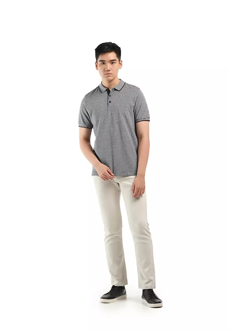 MANZONE Poloshirt Pria Lengan Pendek MZC-BALTNAR - DARK GREY