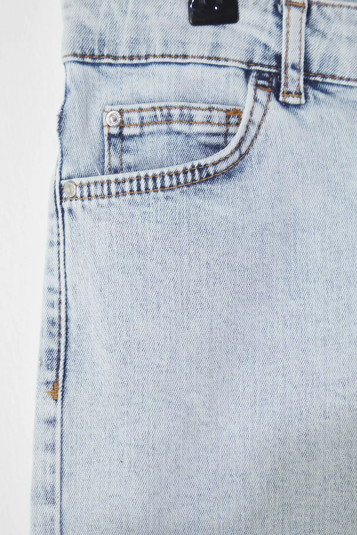 Ice Blue Tasseled Stretchy Skinny Denim Shorts & Bermuda TBBSS23CJ00016