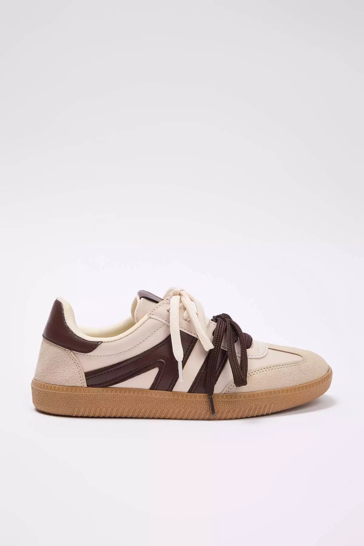 Brown Multi-Colored Two Lace-Up Dual-Use Women'S Retro Sneakers Takaw26Sn00017